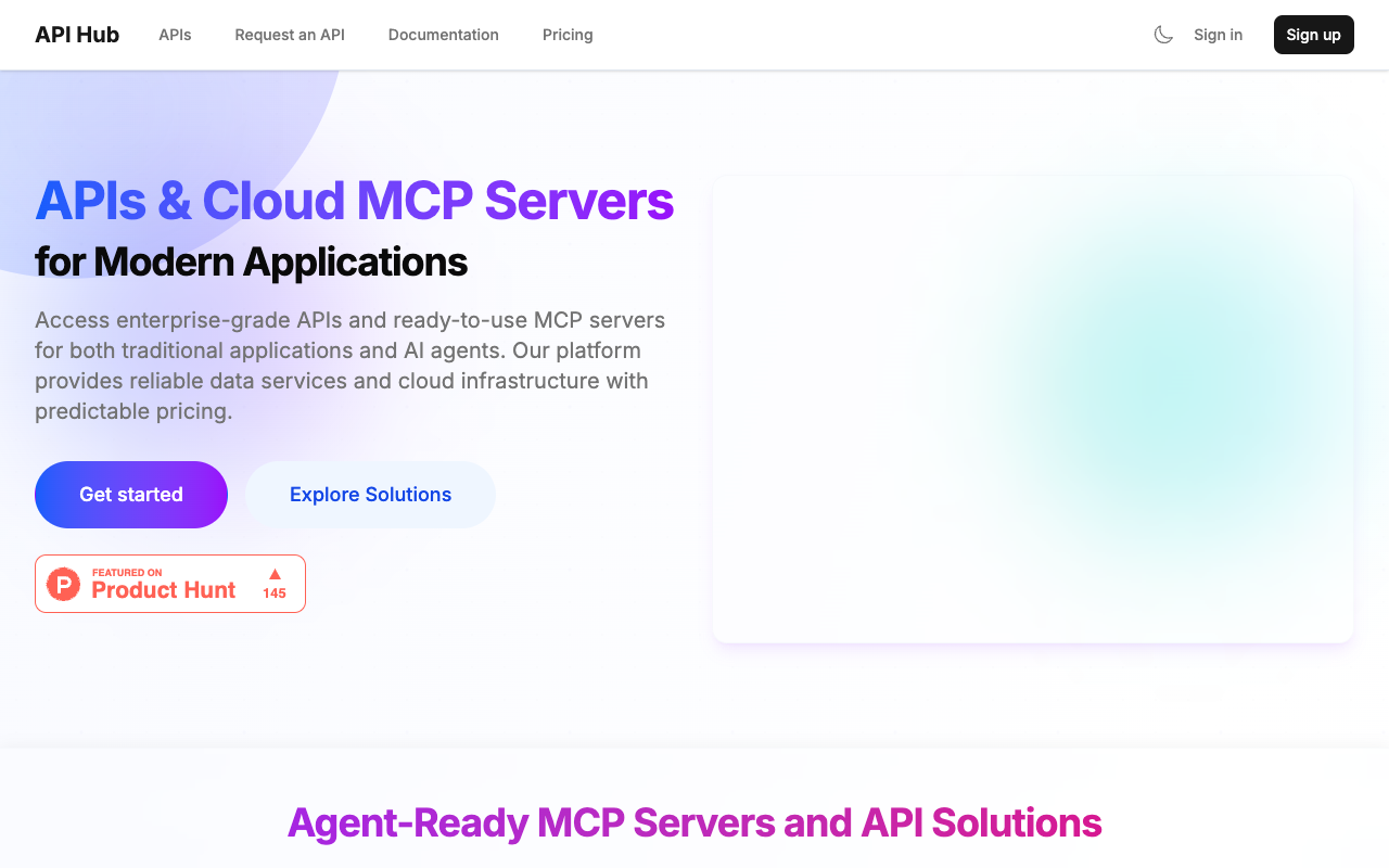 API Hub - Your central hub for powerful MCP and API solutions API MCP cloud-infrastructure