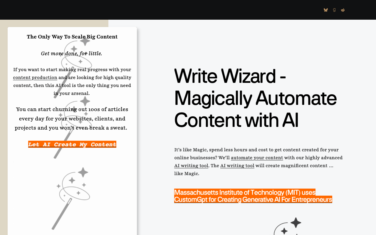 告别熬夜写稿！WriteWiz.co AI写作神器让你每天自动产出100+篇高质量内容
