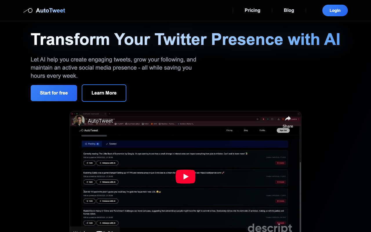 AutoTweet - AI that helps you make fun tweets AI SocialMedia Twitter