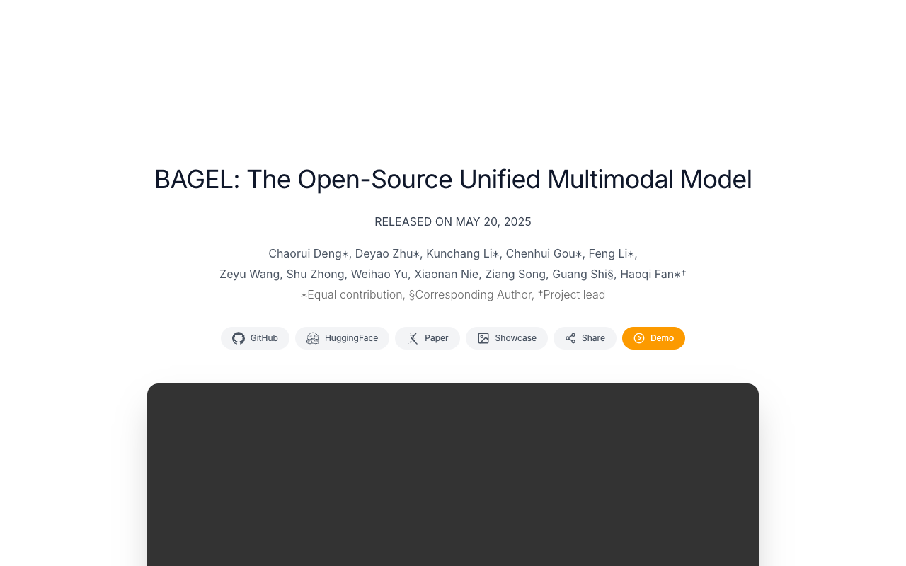 Bagel - An open-source unified model for multimodal understanding and generation multimodal open-source AI
