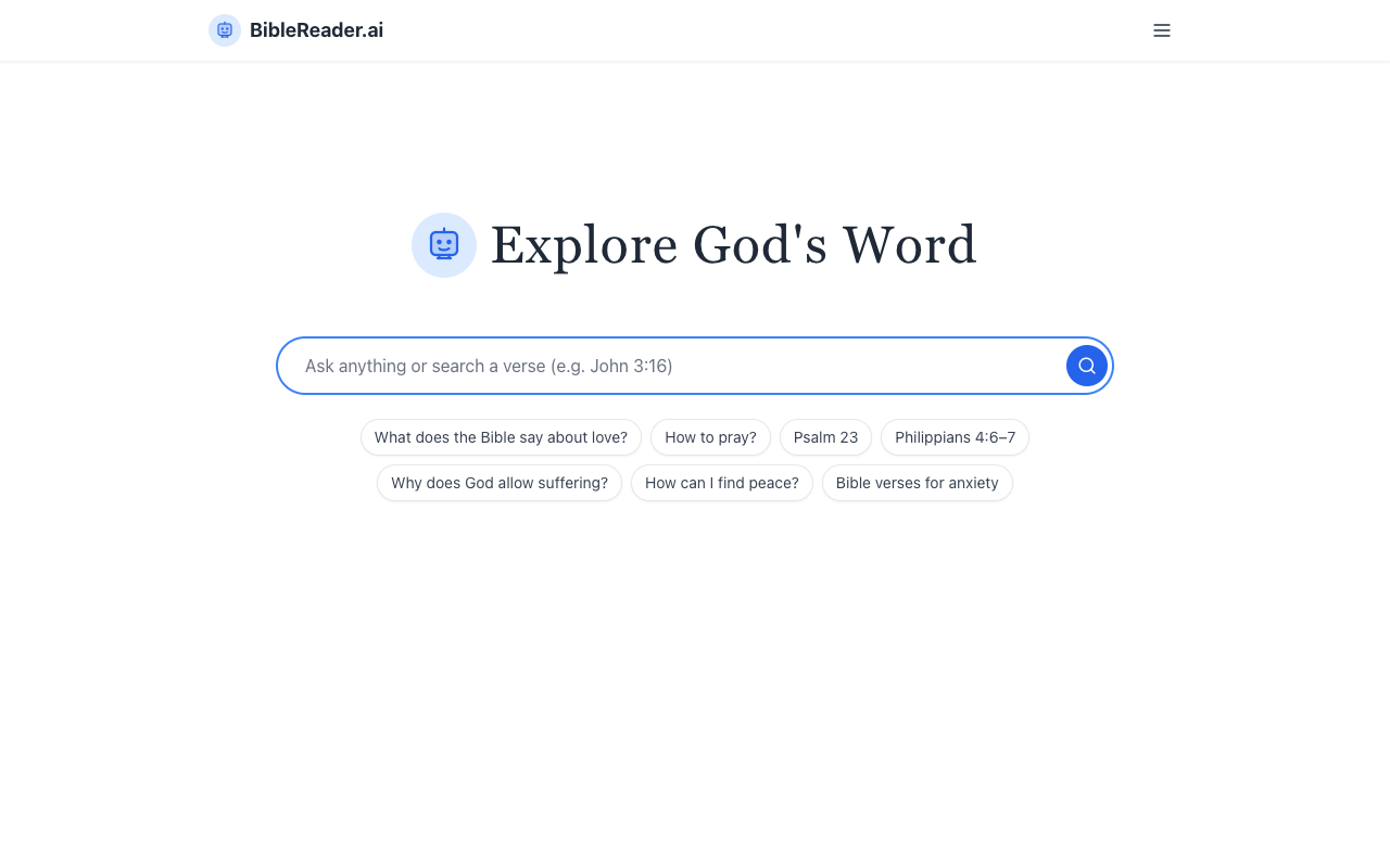 BibleReader.ai - A fun way to learn about the Bible with AI Bible AI Learning