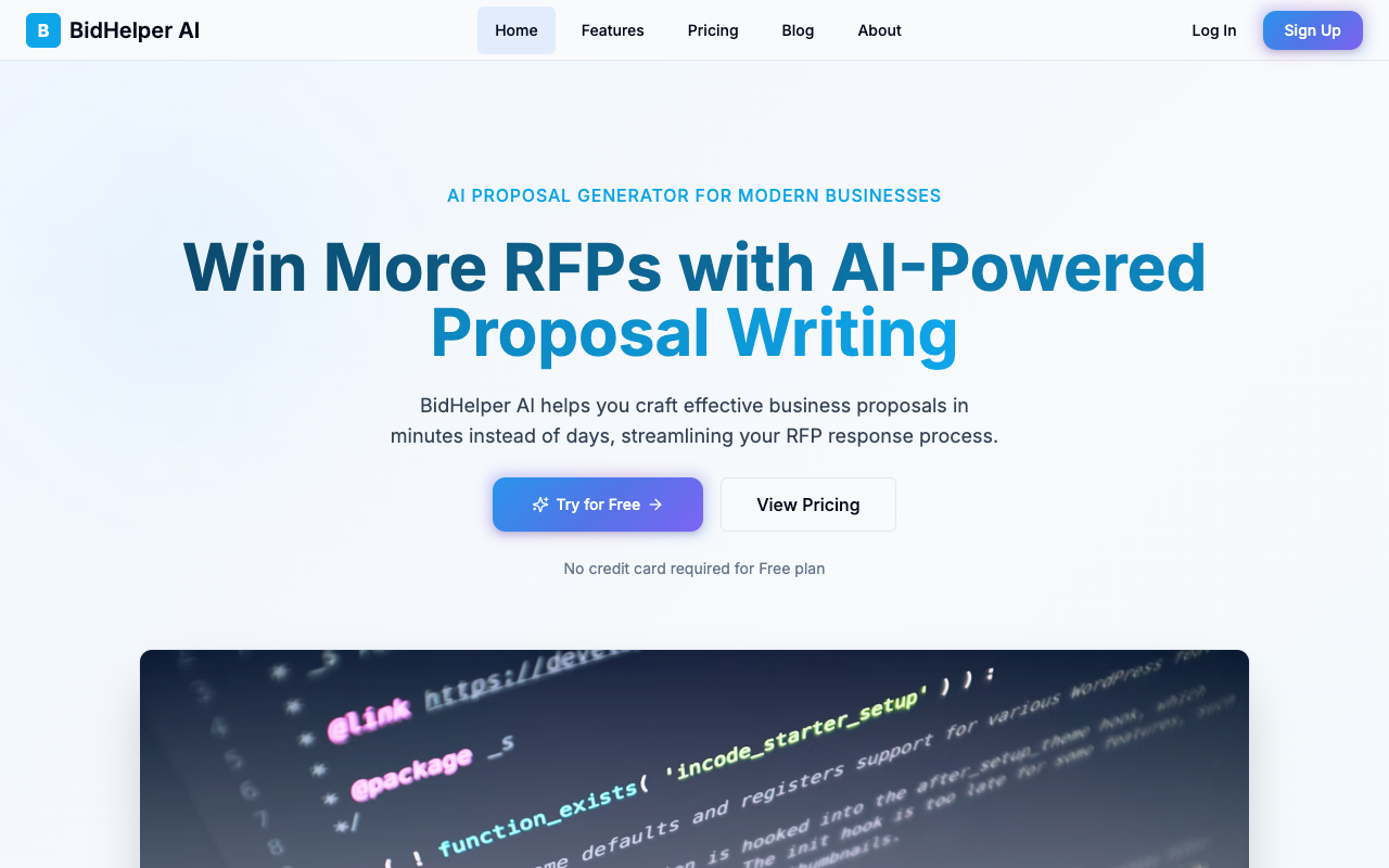 BidHelper AI - Generate winning RFP proposals in minutes with AI RFP AI proposal-writing