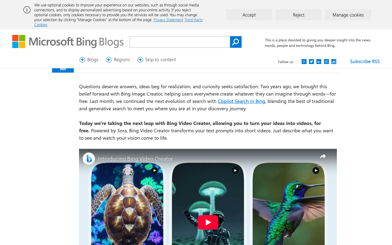 Bing Video Creator：免费AI视频生成神器，文字秒变创意短片！
