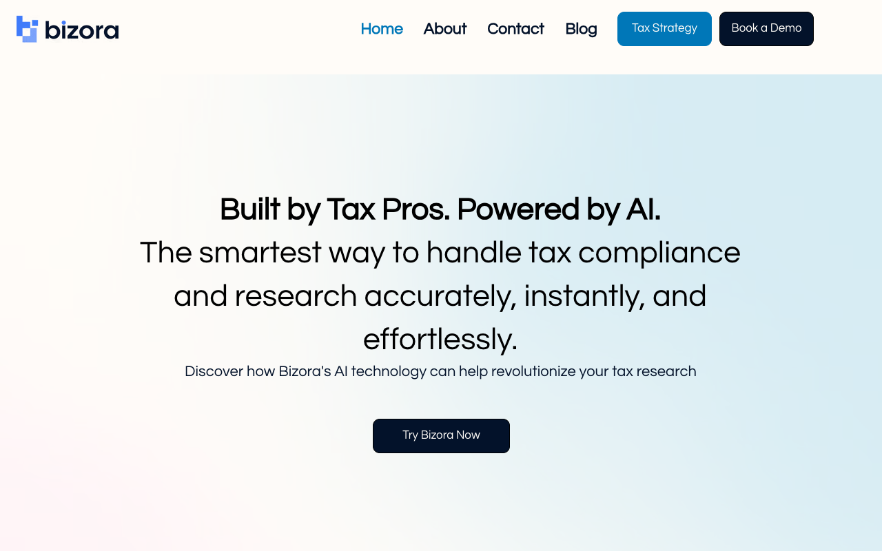 Bizora AI - An AI-powered assistant transforming tax strategy for CPAs tax AI compliance