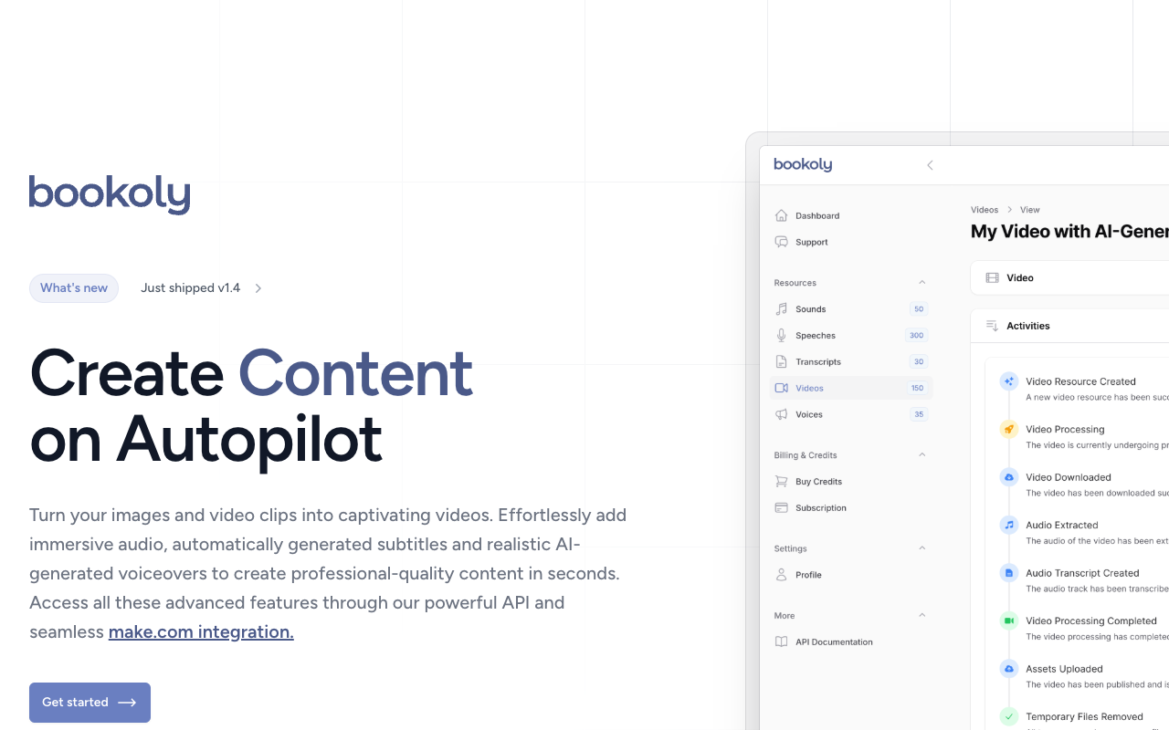bookoly - Create videos quickly and easily video automation AI