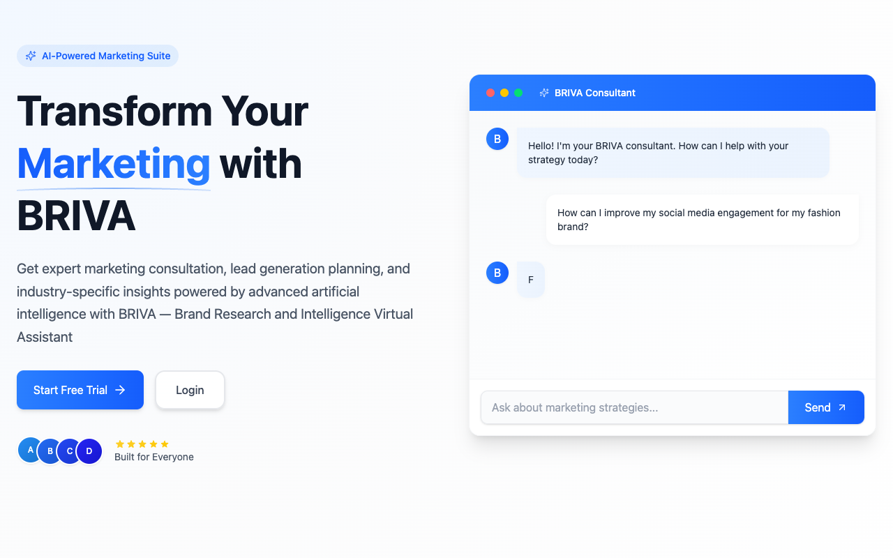 BRIVA - Your AI-powered marketing assistant for small businesses AI marketing SMB