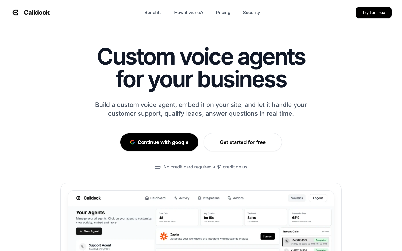 Calldock - Enhance Your Website with AI Voice Agents AI Voice Agents