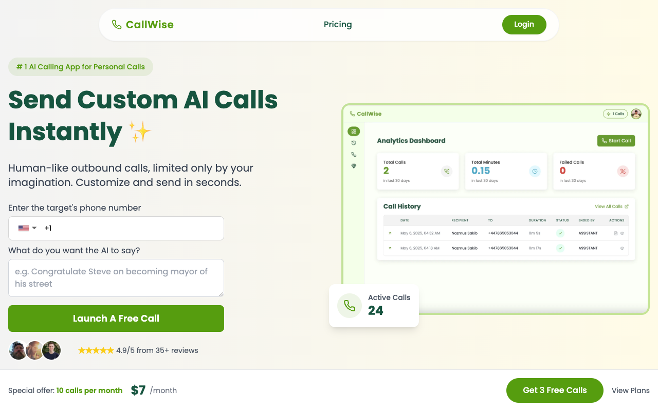 CallWise AI - Your friendly helper for fun voice calls AI Communication