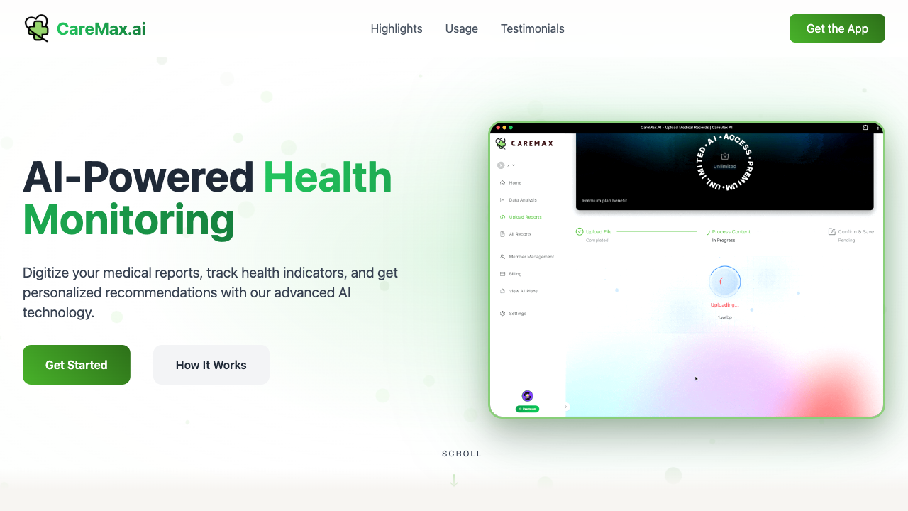CareMax.ai - Your smart helper for tracking health AI Health Technology
