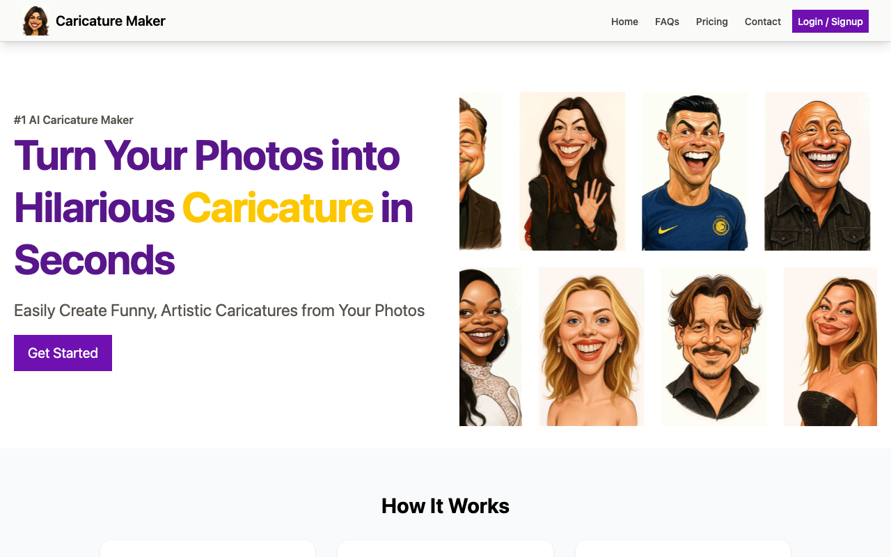 Caricature Maker - Easily Create Funny, Artistic Caricatures from Your Photos caricature AI photo-editing