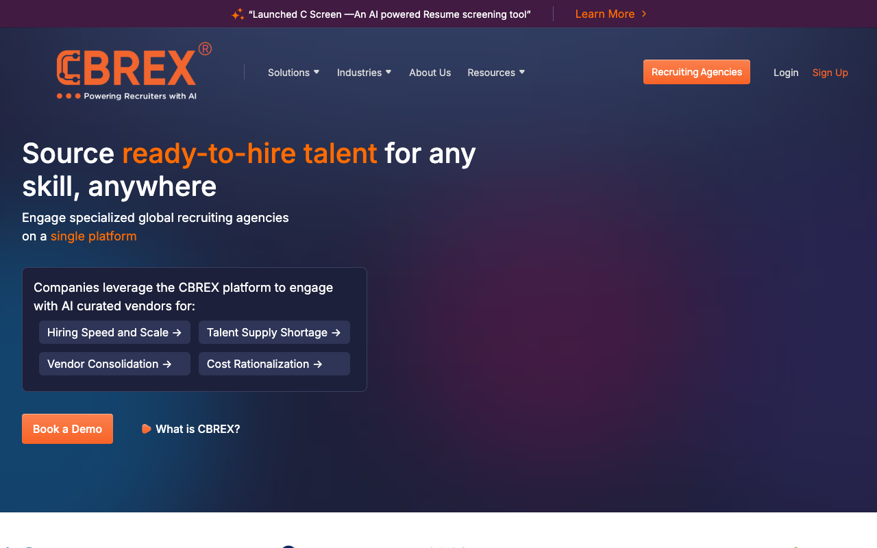 CBREX - An AI platform that helps recruiters hire faster AI Recruitment Hiring