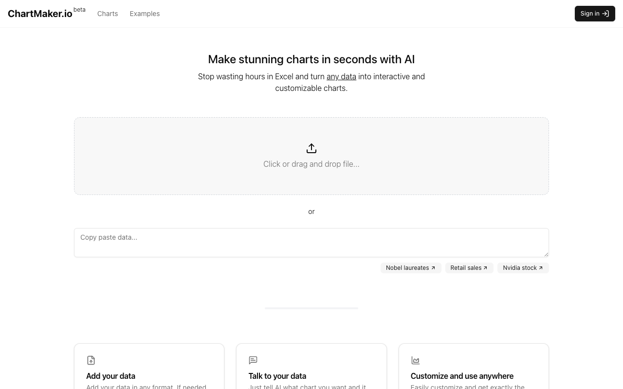 ChartMaker.io - Create Beautiful Charts Quickly and Free Charts AI Data Visualization