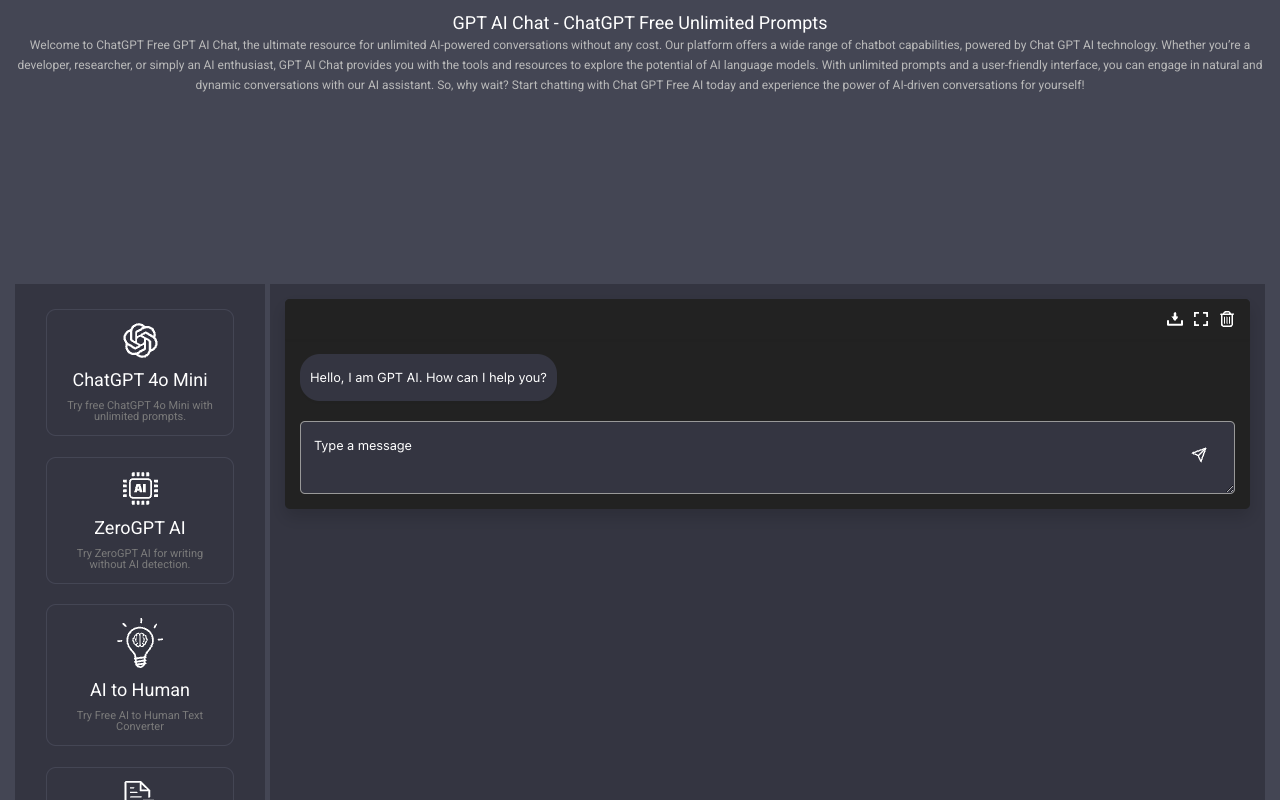 ChatGPT Free Unlimited - Your Ultimate AI Chat Companion AI Chatbot