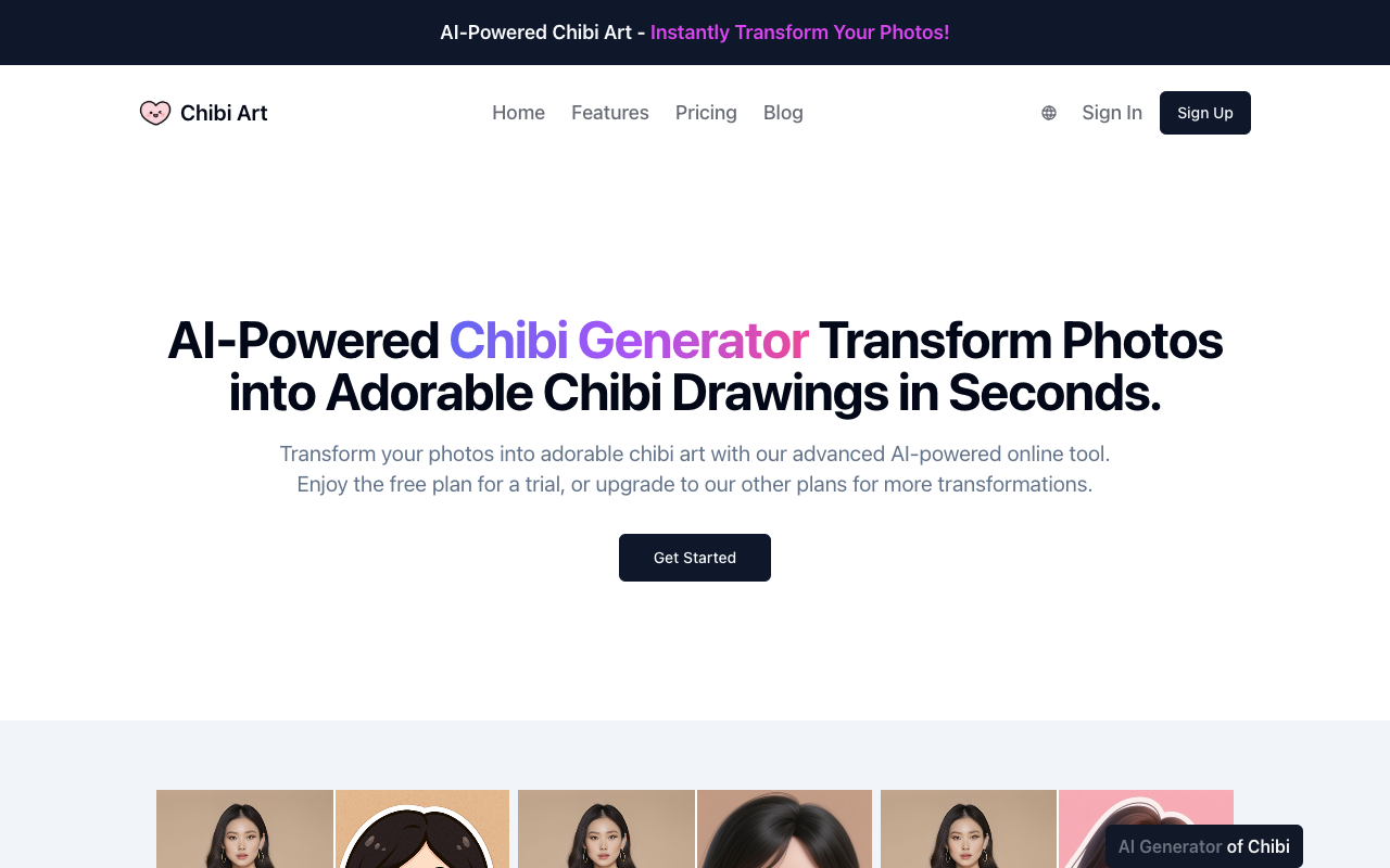 一键生成超萌Q版头像！Chibi.pics AI绘画工具让你秒变二次元主角