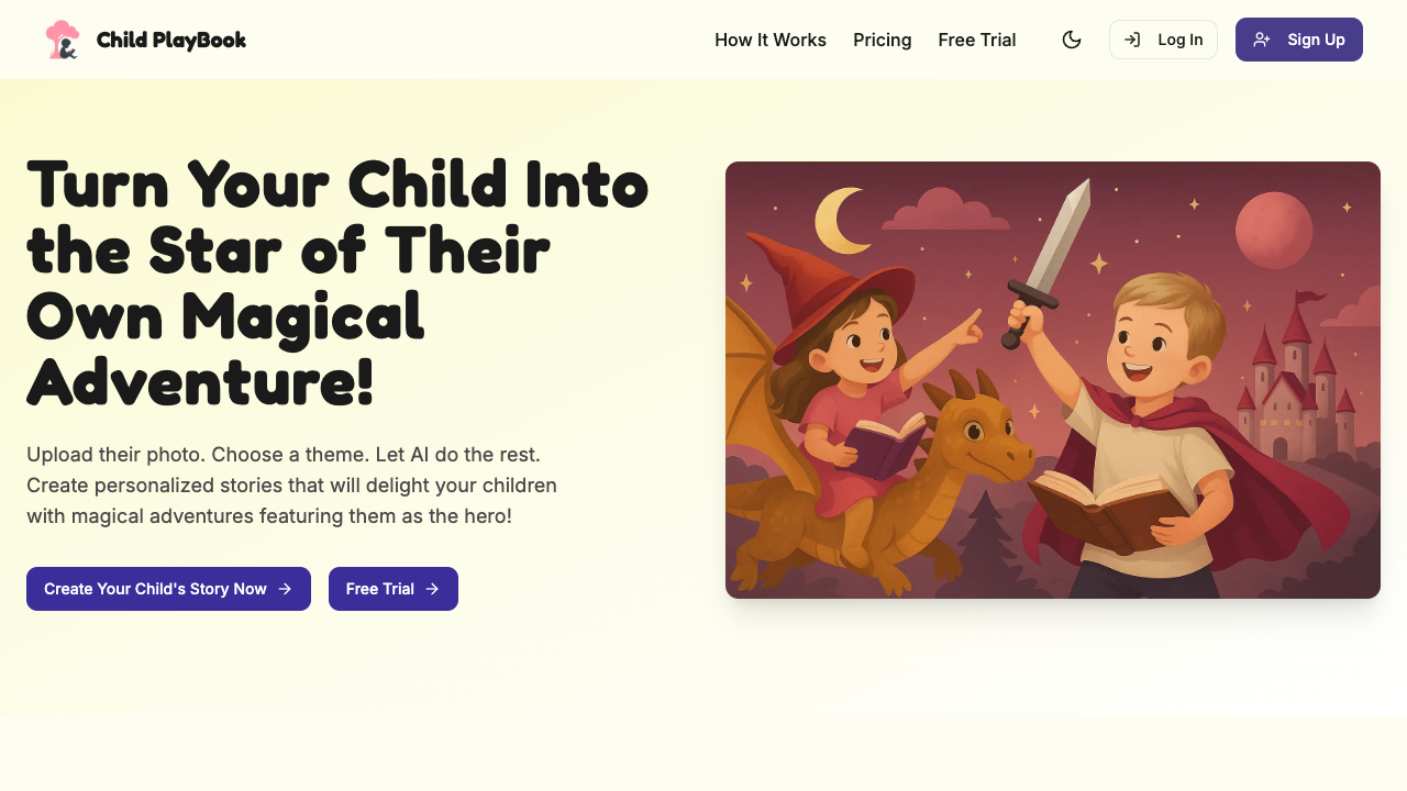 ChildPlaybook - Your child’s photos become storybook heroes Kids Education AI