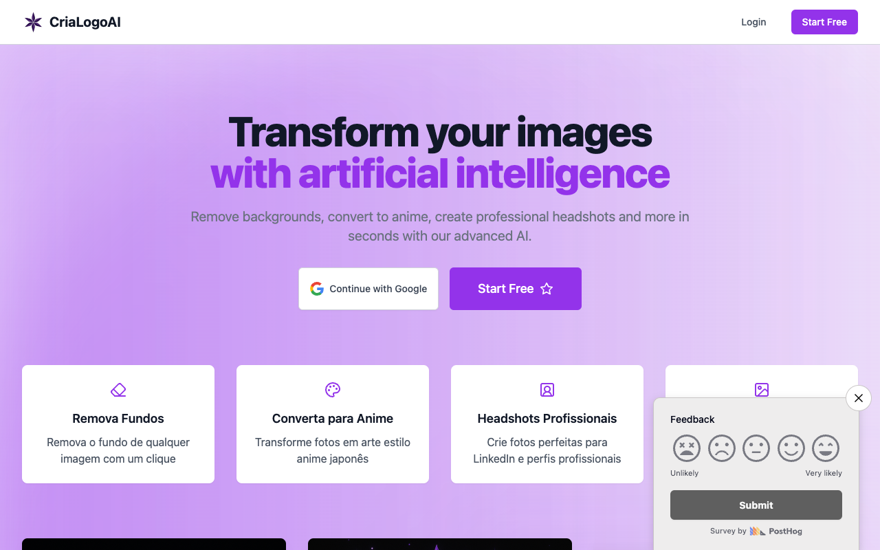 CriaLogoAI - An AI tool that transforms images into art and logos AI image-transformation logo-generator