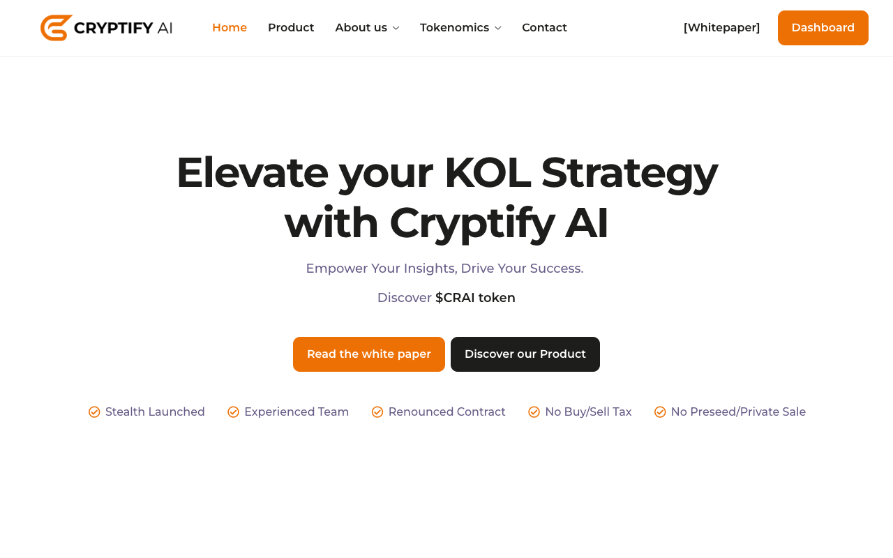 Cryptify AI - A new way to see how influencers help your project AI Marketing Web3
