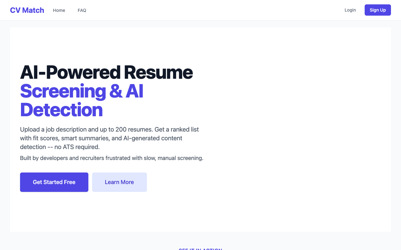 CV Match - Quickly score and summarize resumes with AI AI Recruitment