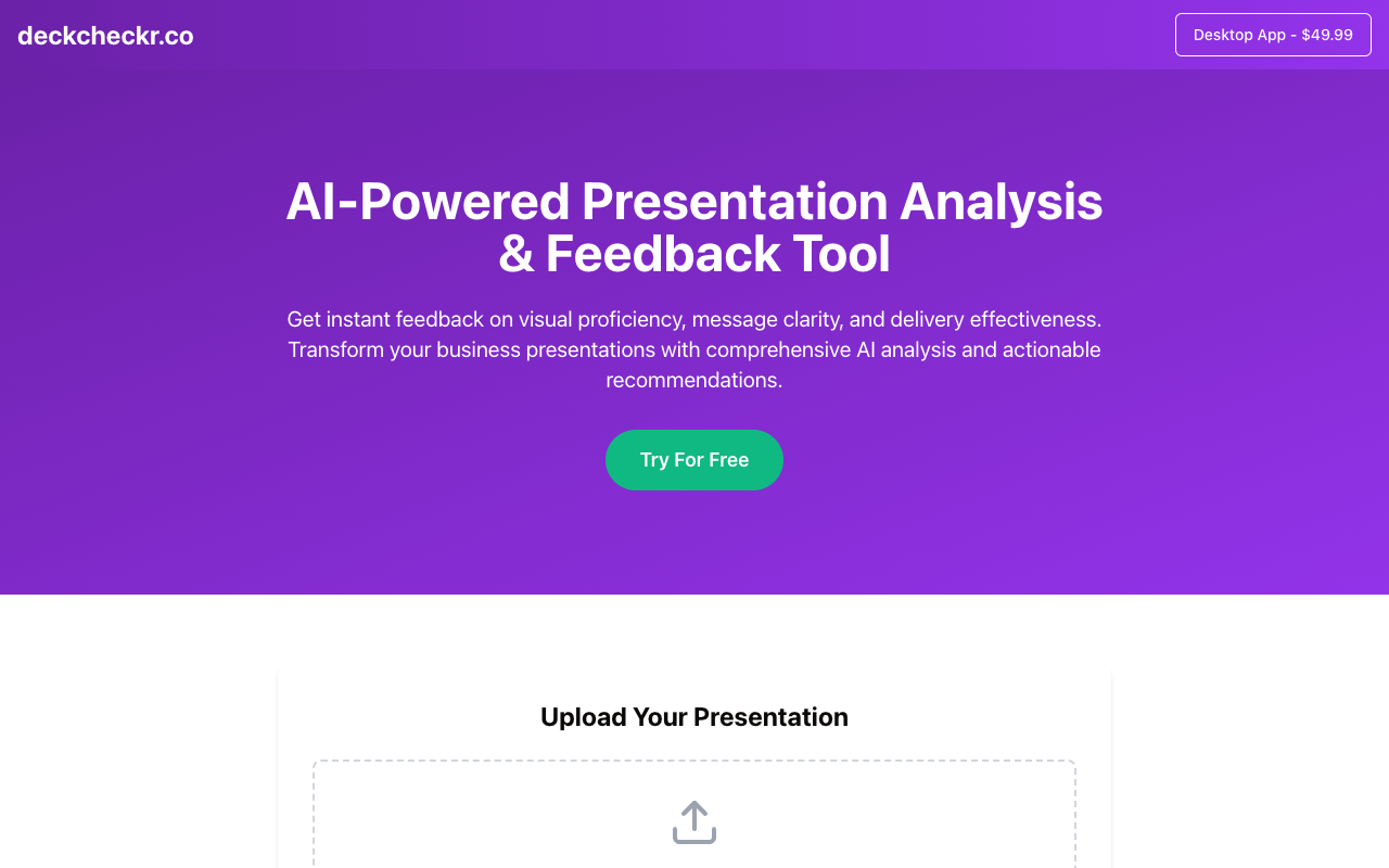 deckcheckr - Get expert-level feedback on your slides in minutes presentation AI feedback