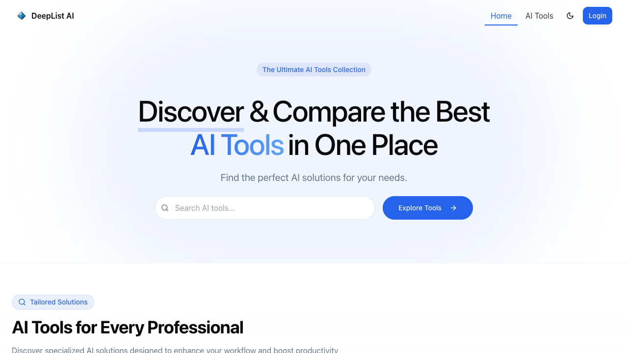 DeepList AI - Easily find and compare AI tools for your needs AI Tools Comparison