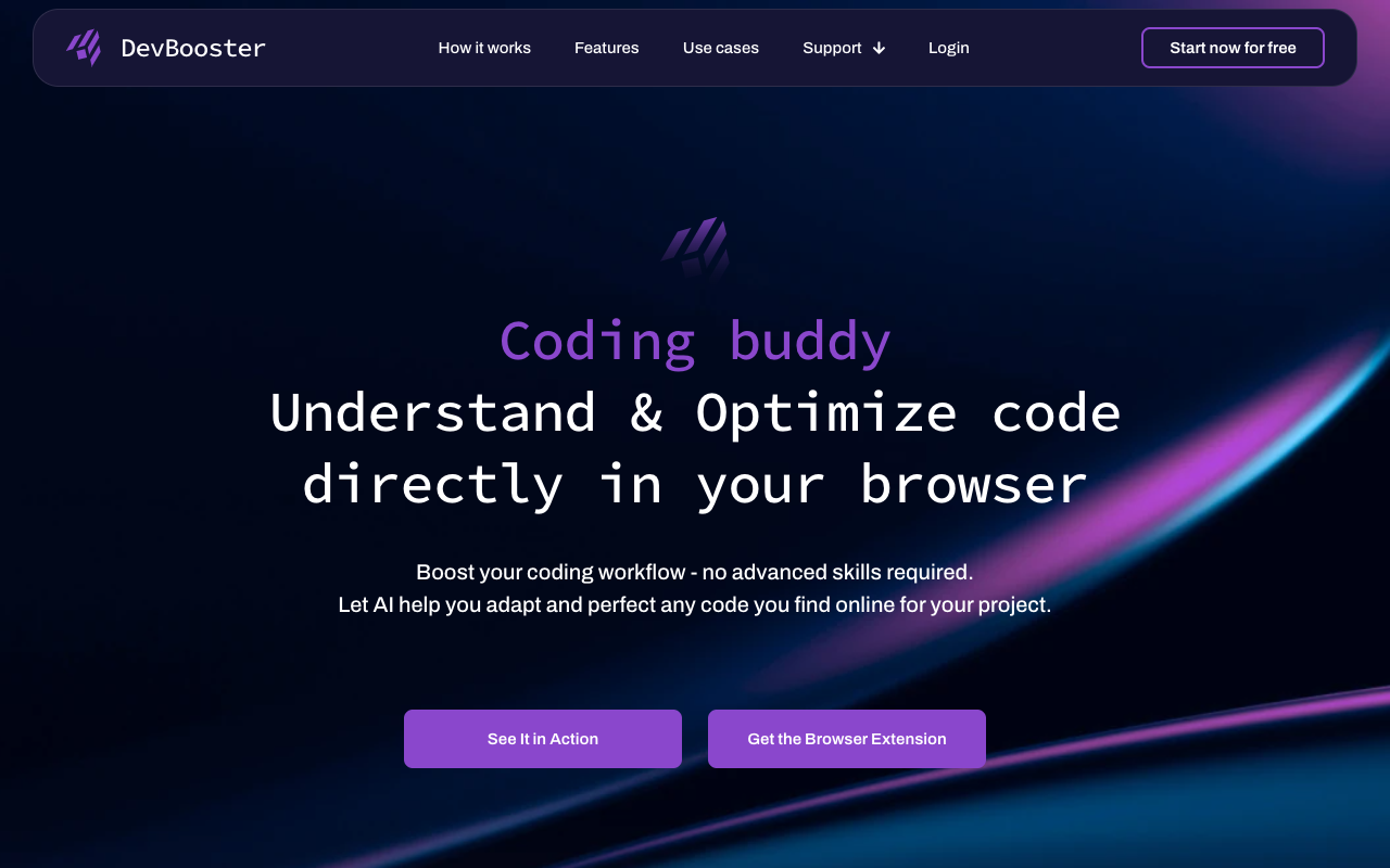 DevBooster - Your AI Partner for Smarter Copy-Paste Coding coding AI optimization