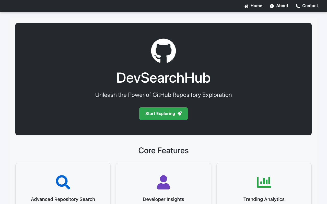 DevSearchHub - Enhancing GitHub Repository Exploration with AI AI GitHub