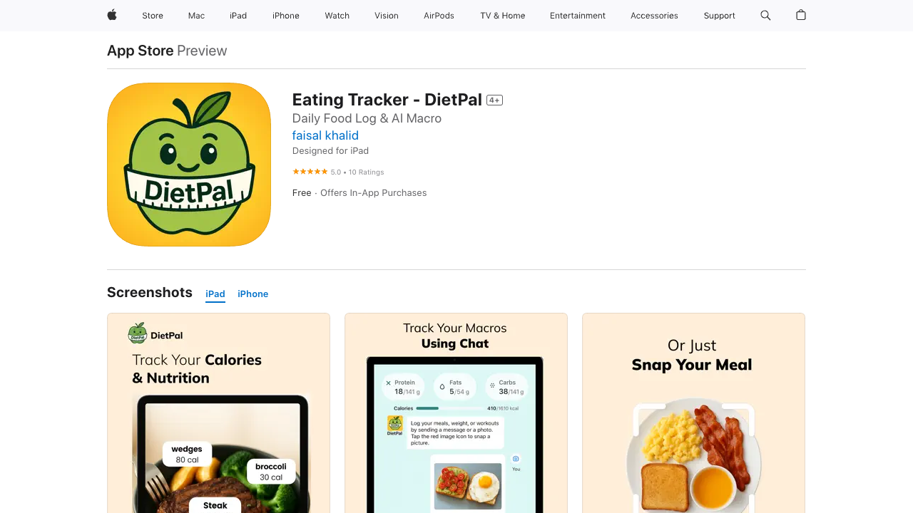 DietPal - Your smart AI calorie tracker for healthy eating AI Health Fitness