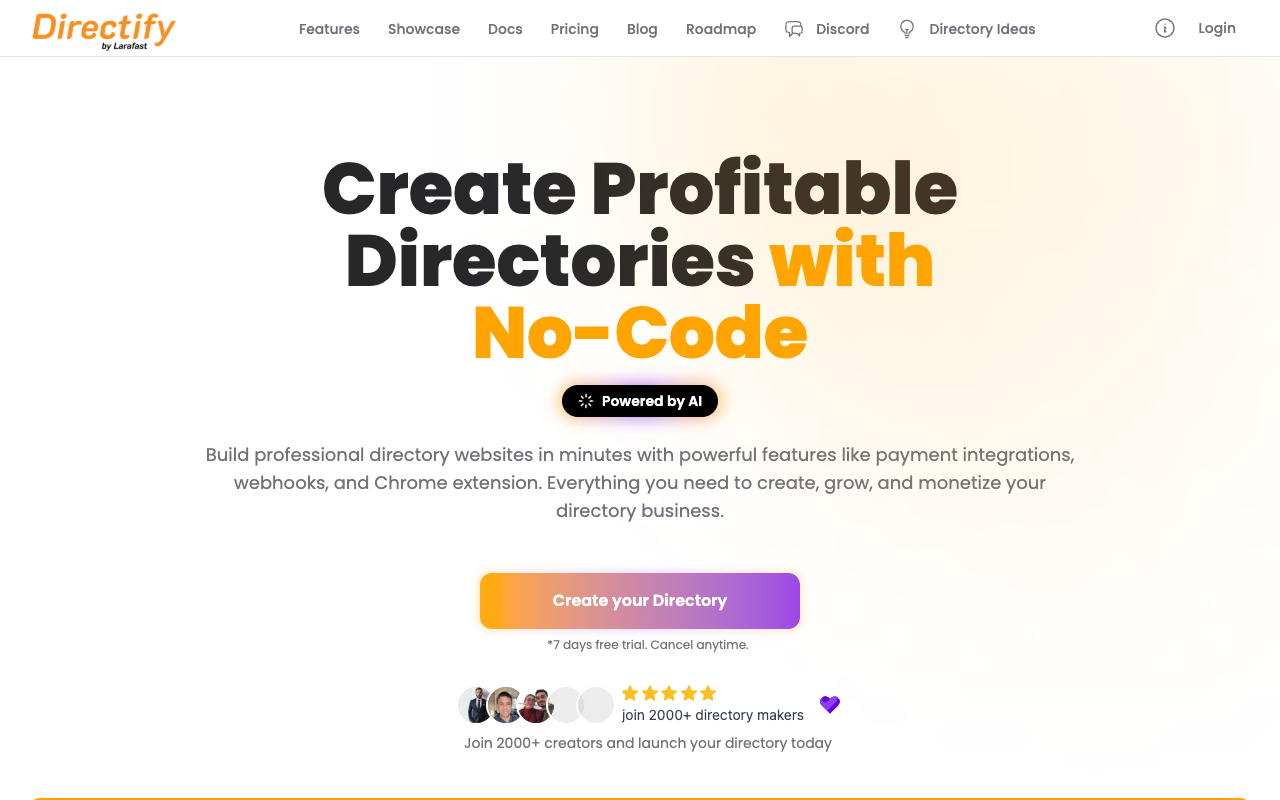 Directify - A No-Code Directory Website Builder to Launch Your Directories Quickly directory no-code website-builder