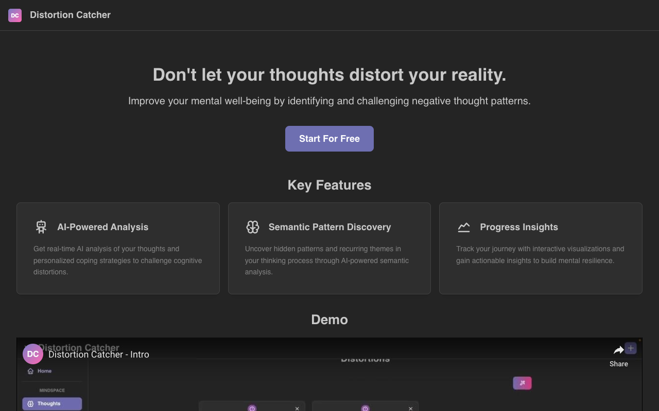 Distortion Catcher - Enhance mindfulness with AI analysis AI Mindfulness