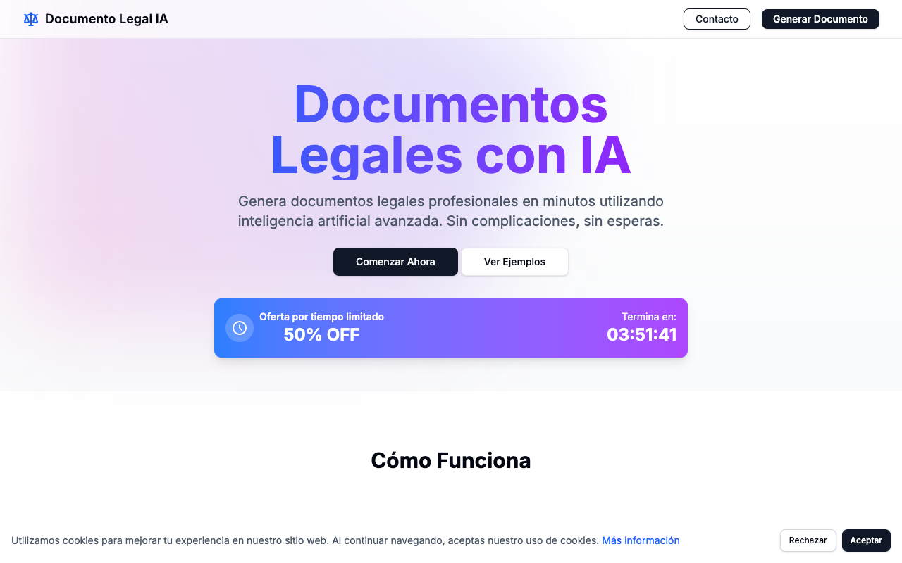 Documento Legal IA - Generate professional legal documents in minutes with AI AI Legal Documents