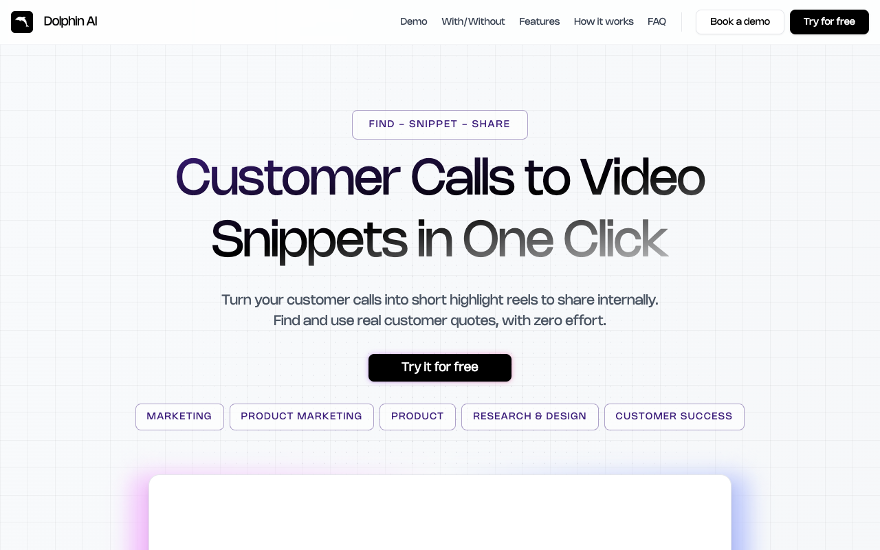 Dolphin AI - Automatically track what customers want from their calls AI Customer Service