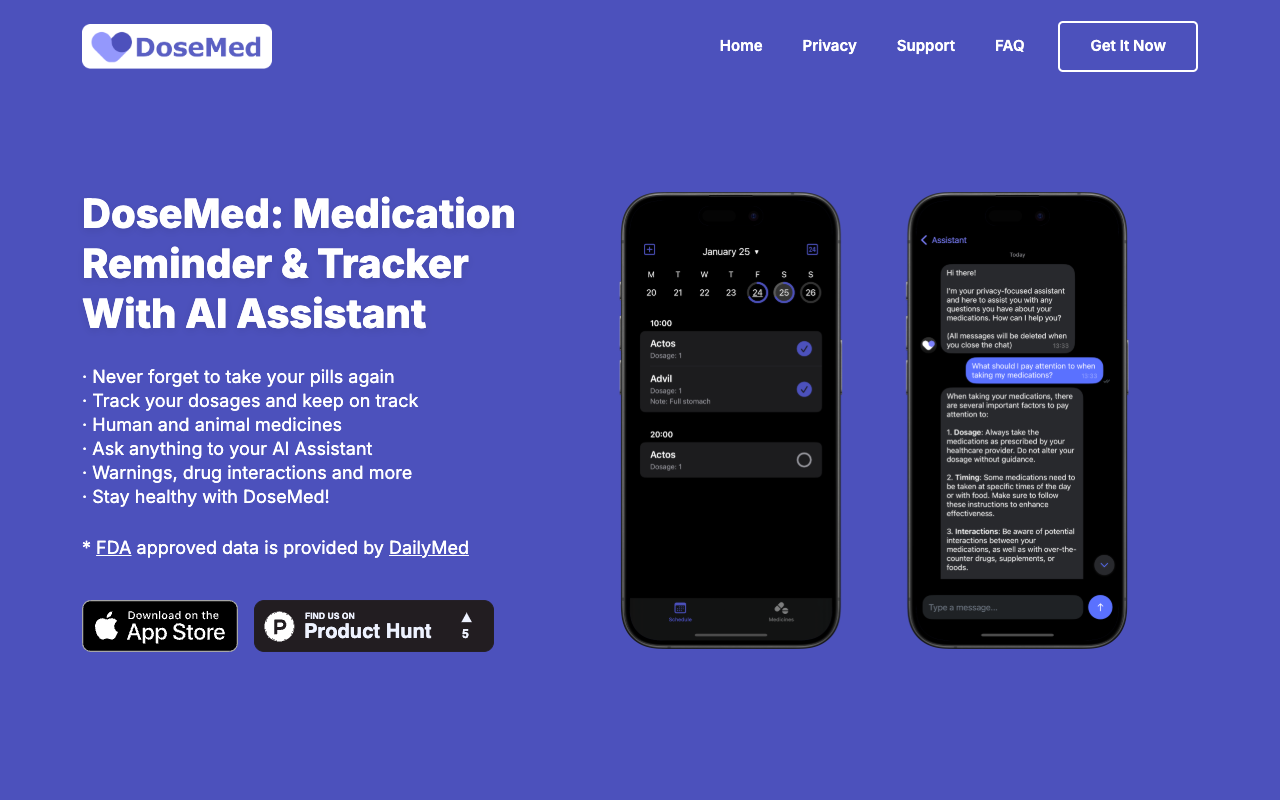DoseMed - Your friendly AI helper for managing medicines AI Health Medicine