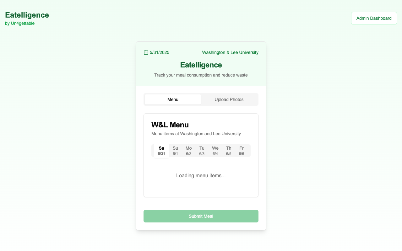 Eatelligence - A smart app to track meals and reduce food waste on campus food-waste AI university