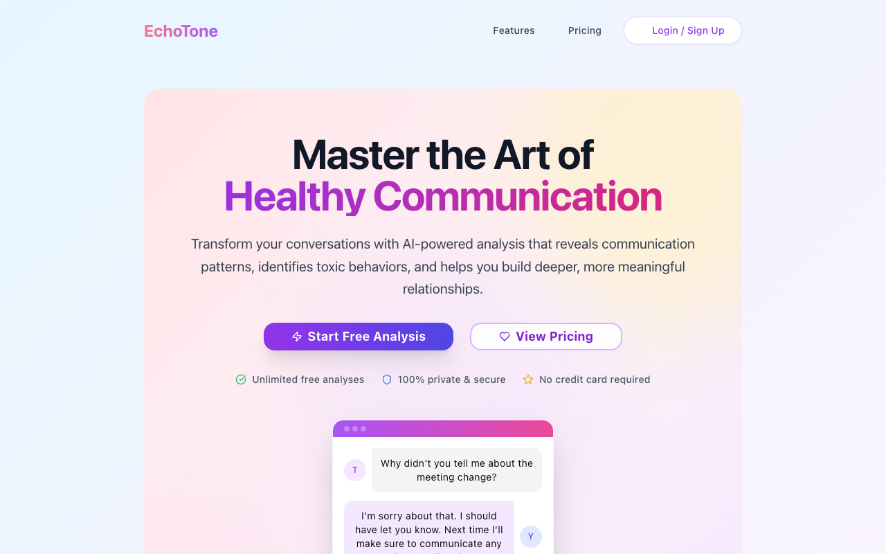 EchoTone：AI情感洞察引擎，助你破解沟通密码，告别有毒对话！