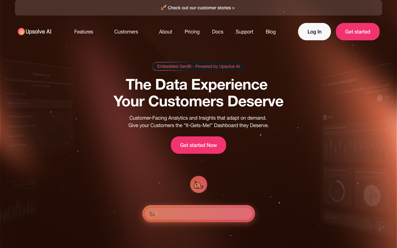 Embedded GenBI by Upsolve AI - The data experience your customers deserve analytics AI dashboards