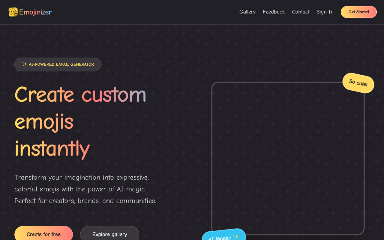 Emojinizer - Create custom emojis from any idea, instantly emojis AI creativity