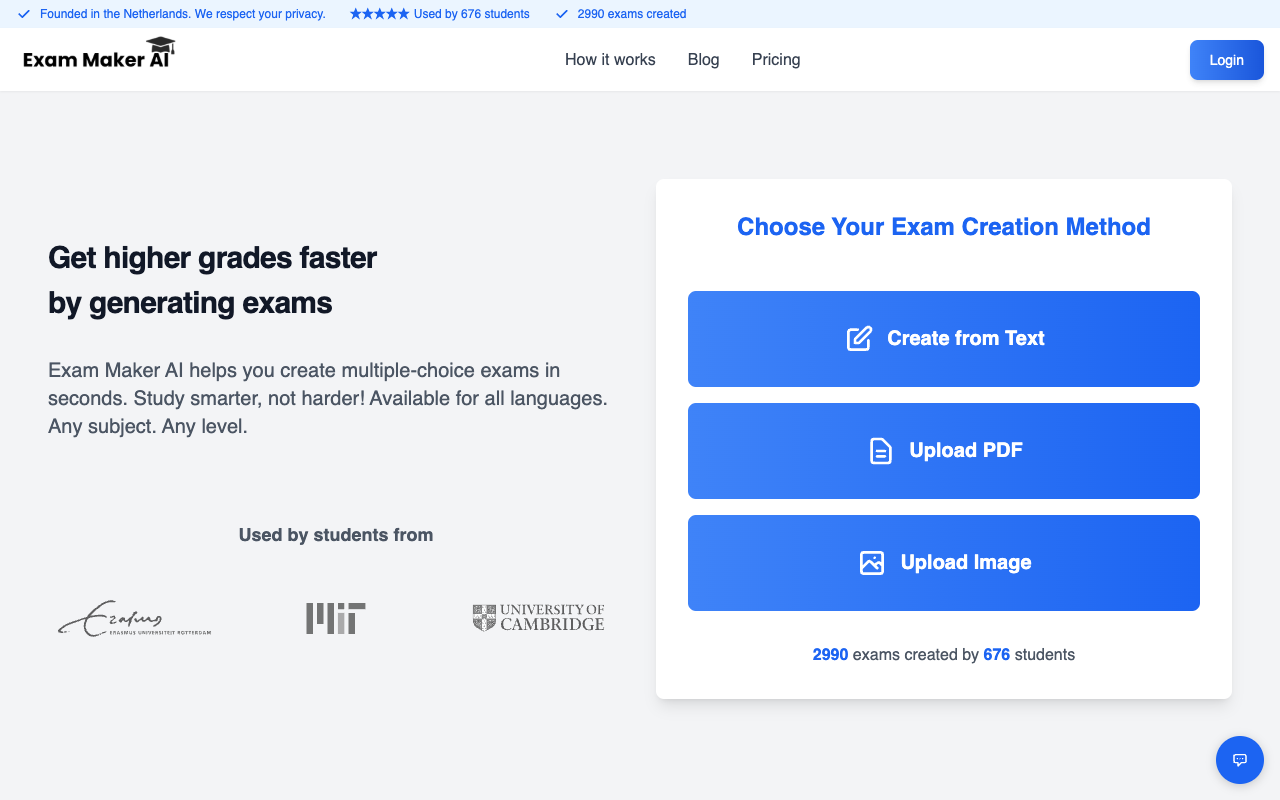 Exam Maker AI - Revolutionizing Test Preparation with AI Technology AI Education