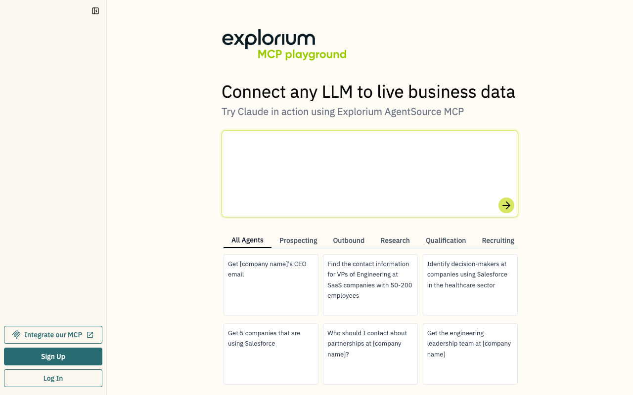 Explorium MCP - Empower Your AI Agents with Live B2B Data B2B AI