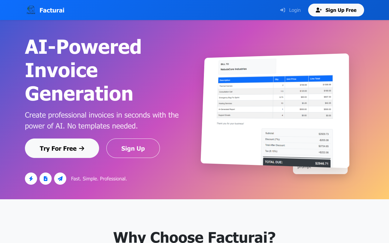 AI智能发票神器FacturAi：3分钟搞定专业账单， freelancers和startups的财务救星！