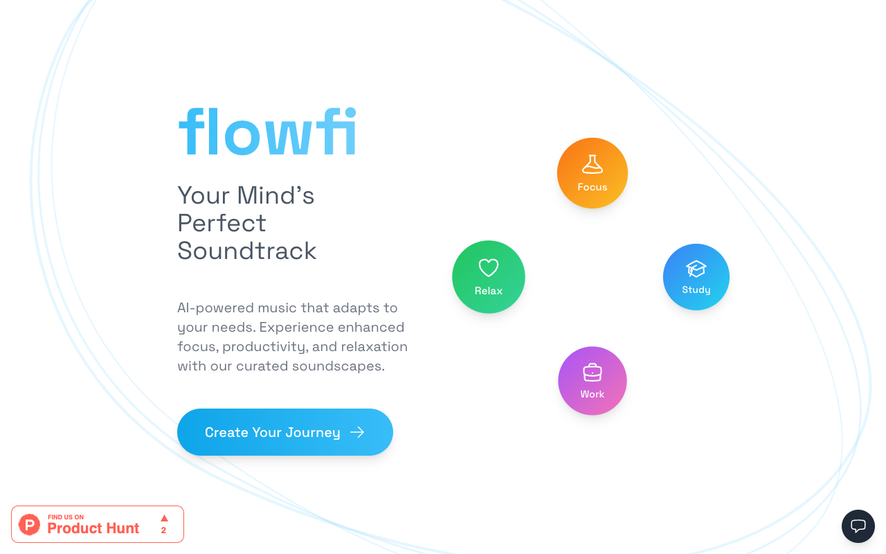 Flowfi - AI music that helps you focus and be productive AI Music Productivity
