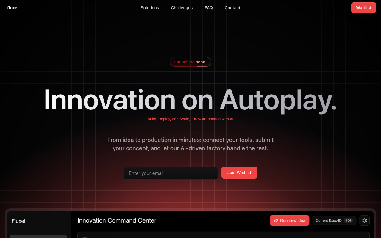 Fluxel - A startup that builds startups with AI magic AI SaaS Startups