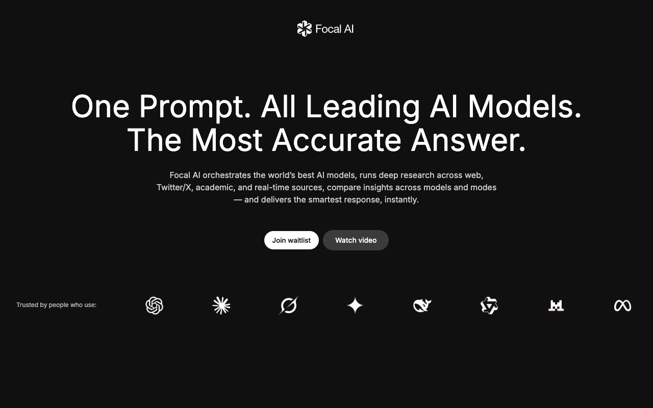 Focal AI - The smart way to use all AI models with one simple prompt AI Technology