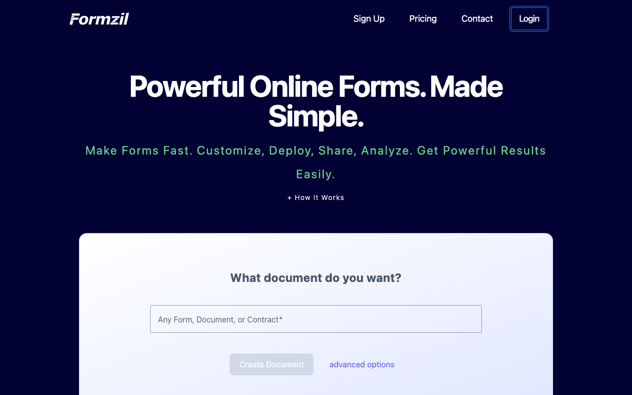 Formzil：AI智能表单生成神器，3秒搞定专业设计！