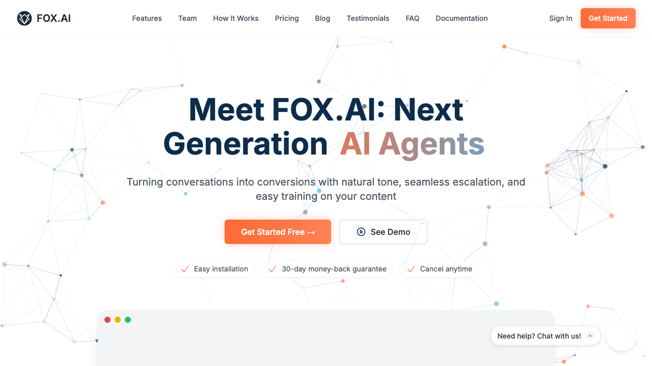 FOX.AI - Your smart chatbot that talks like a human AI Chatbot CustomerSupport