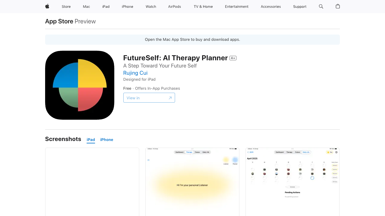 FutureSelf - Your AI therapist and life planner AI Wellness Self-Improvement