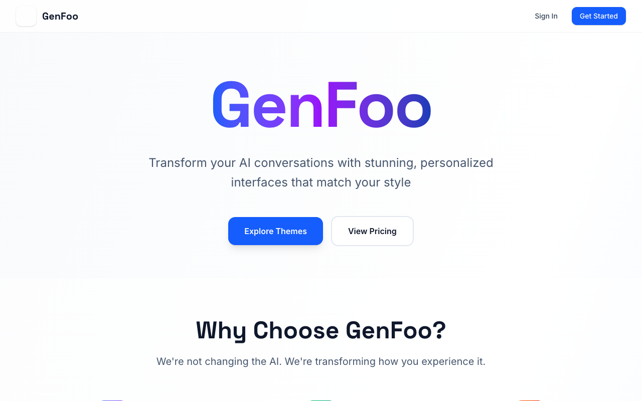 GenFoo：颠覆AI聊天体验，个性化主题打造专属对话界面