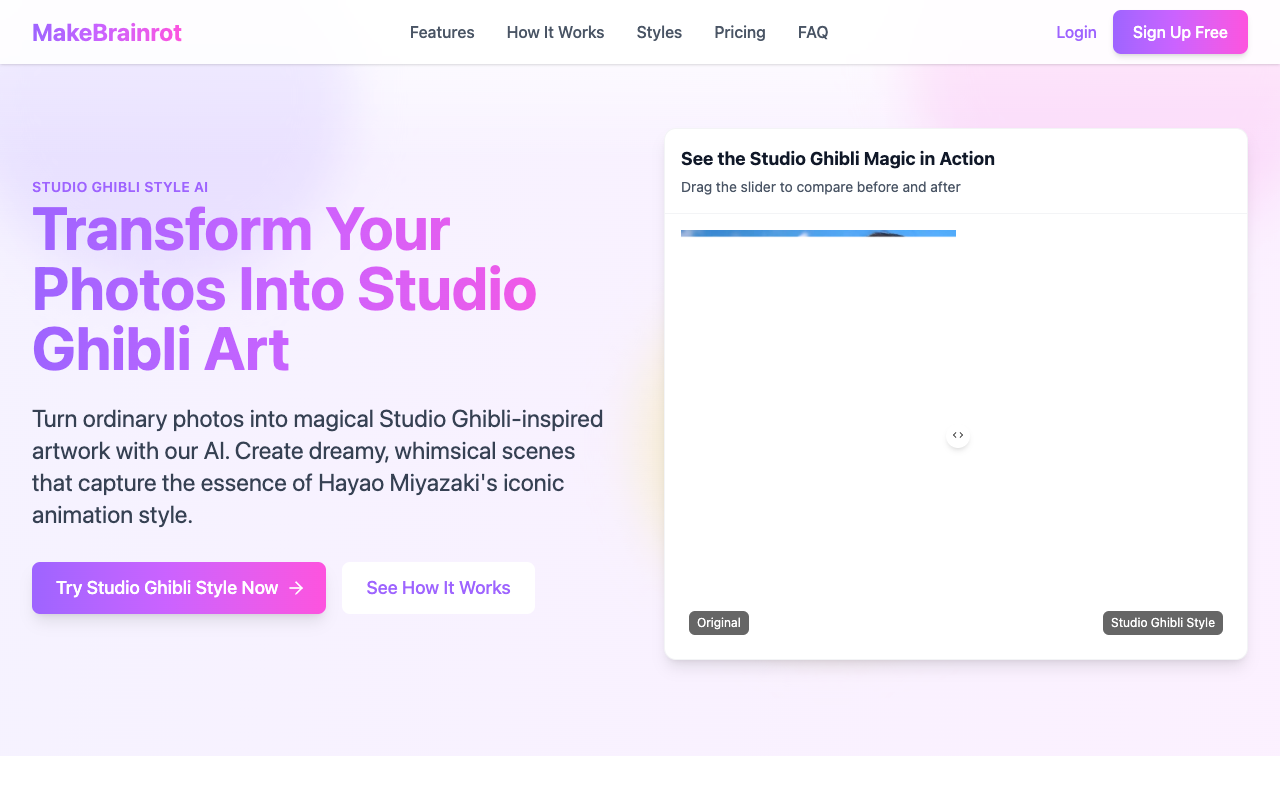 Studio Ghibli AI Art - Transform Your Photos into Whimsical Animation AI Art Animation