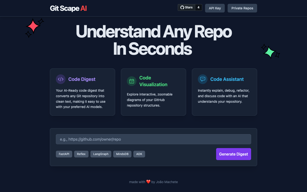 Git Scape AI：秒懂GitHub仓库的神器，开发者效率翻倍！