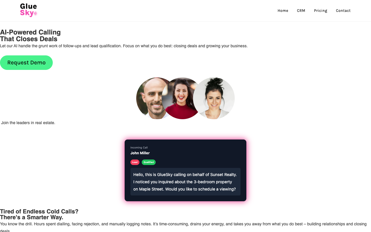 Glue Sky - Your 24/7 AI agents for real estate sales AI Real Estate CRM