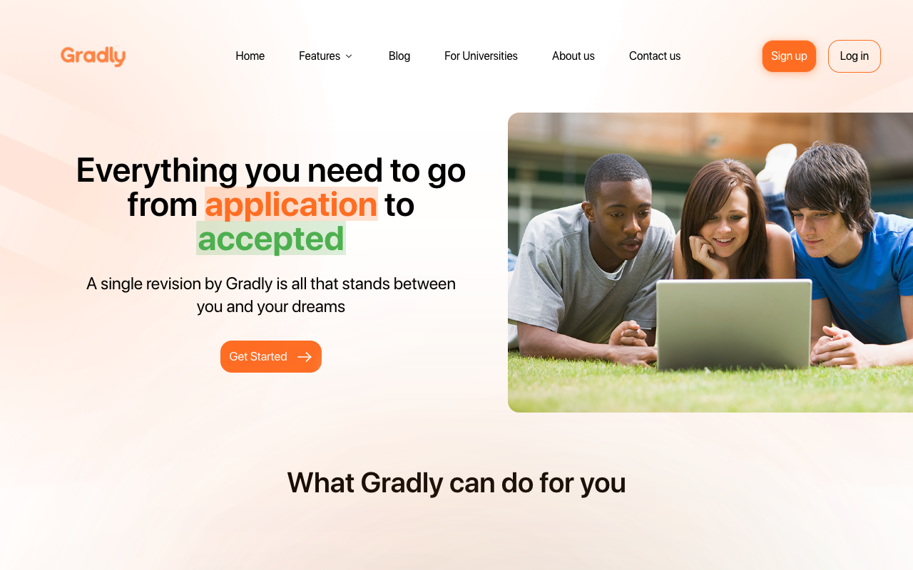 Gradly - Your AI Helper for College Applications and Scholarships AI Education Scholarships